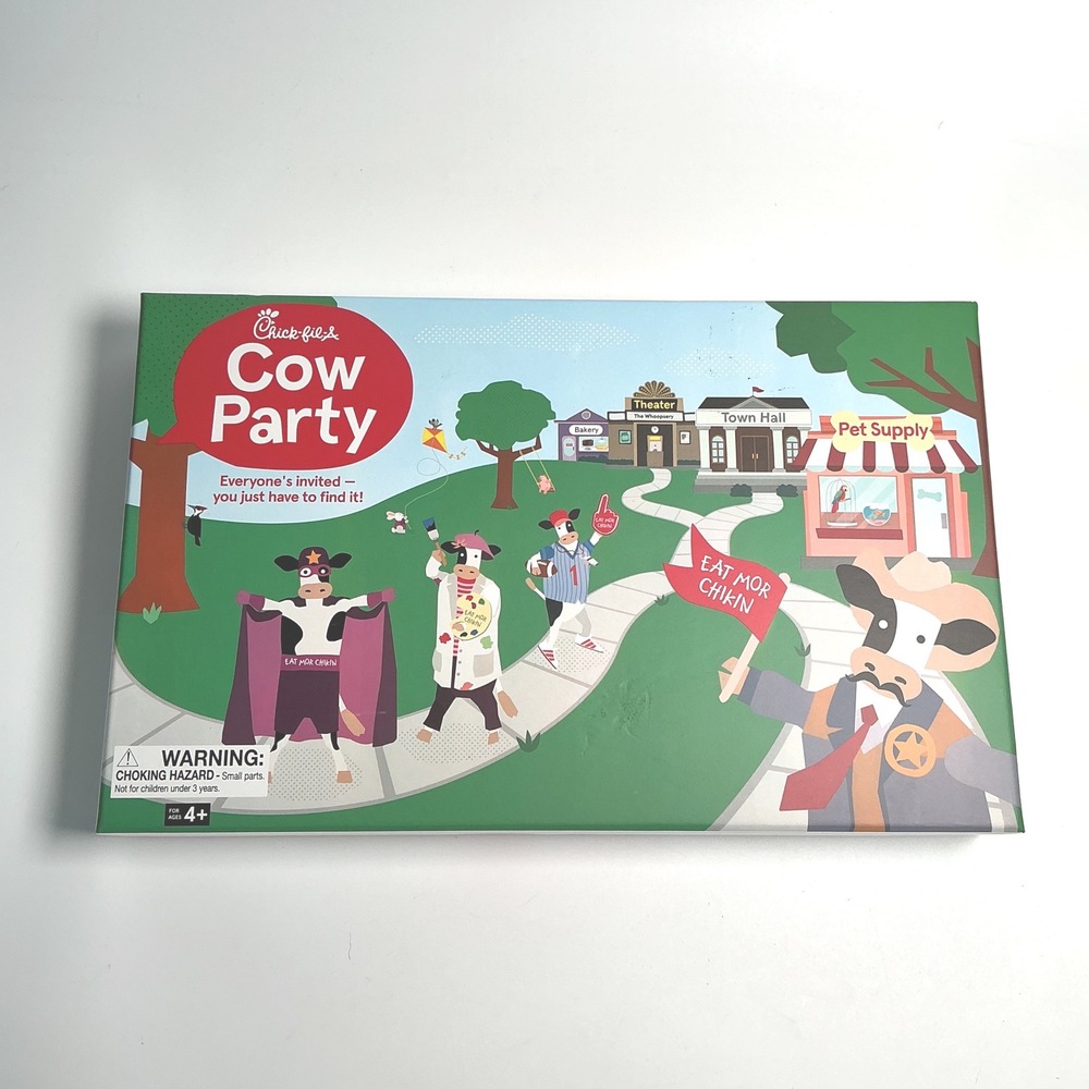 Chick-fil-A Cow Party Family Game Night COMPLETE Board Game Eat Mor Chikin NEW